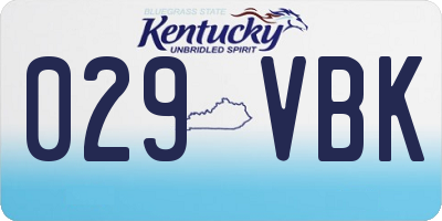 KY license plate 029VBK