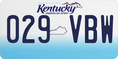 KY license plate 029VBW