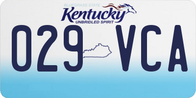 KY license plate 029VCA