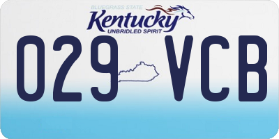 KY license plate 029VCB