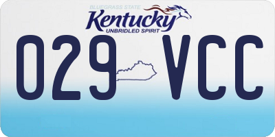 KY license plate 029VCC