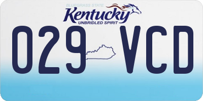 KY license plate 029VCD