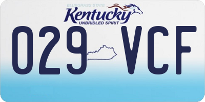 KY license plate 029VCF