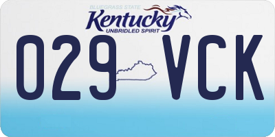 KY license plate 029VCK