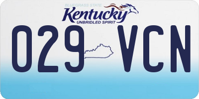 KY license plate 029VCN