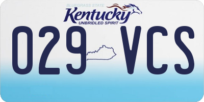 KY license plate 029VCS