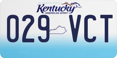 KY license plate 029VCT