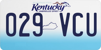 KY license plate 029VCU