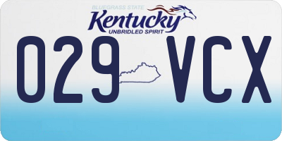 KY license plate 029VCX