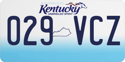 KY license plate 029VCZ