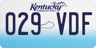 KY license plate 029VDF