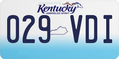KY license plate 029VDI