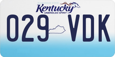 KY license plate 029VDK