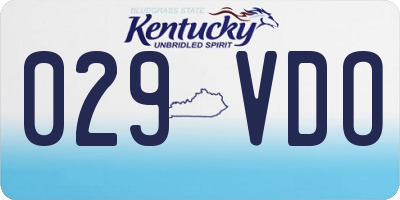 KY license plate 029VDO