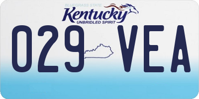 KY license plate 029VEA