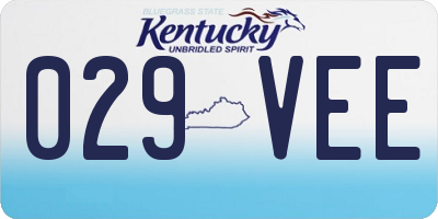 KY license plate 029VEE