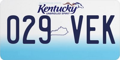 KY license plate 029VEK