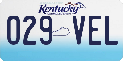 KY license plate 029VEL