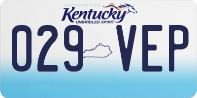 KY license plate 029VEP