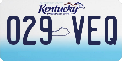 KY license plate 029VEQ