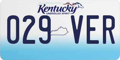 KY license plate 029VER