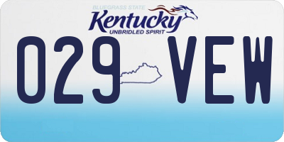 KY license plate 029VEW