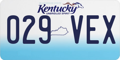 KY license plate 029VEX