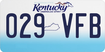 KY license plate 029VFB