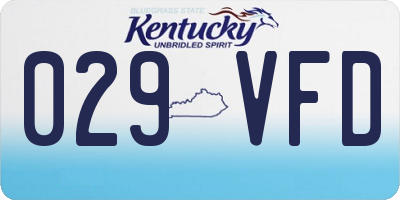 KY license plate 029VFD