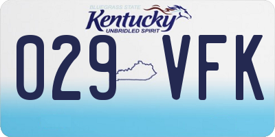 KY license plate 029VFK
