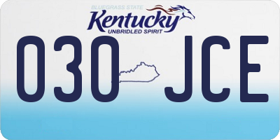 KY license plate 030JCE