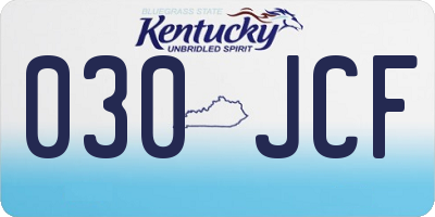 KY license plate 030JCF