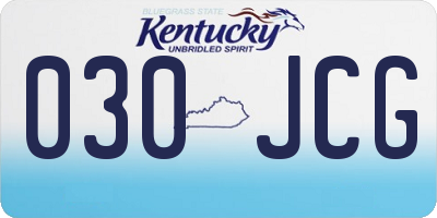 KY license plate 030JCG