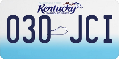 KY license plate 030JCI