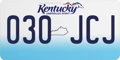 KY license plate 030JCJ