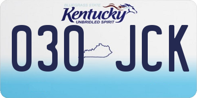 KY license plate 030JCK