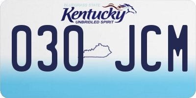 KY license plate 030JCM