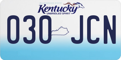 KY license plate 030JCN