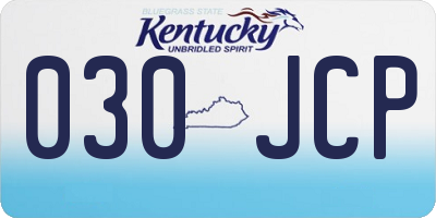 KY license plate 030JCP