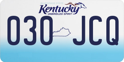 KY license plate 030JCQ
