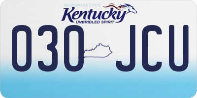 KY license plate 030JCU
