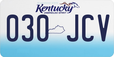 KY license plate 030JCV