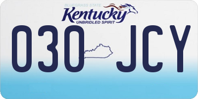 KY license plate 030JCY