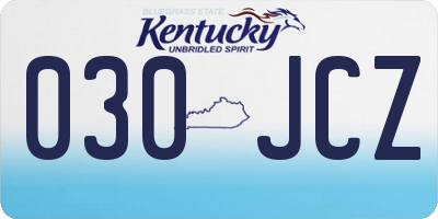 KY license plate 030JCZ
