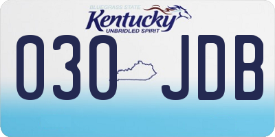 KY license plate 030JDB
