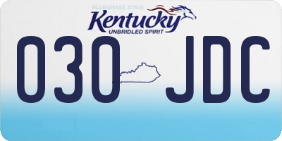 KY license plate 030JDC