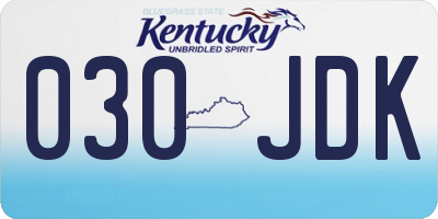 KY license plate 030JDK