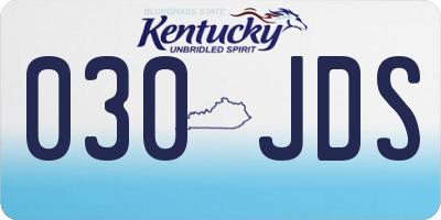KY license plate 030JDS