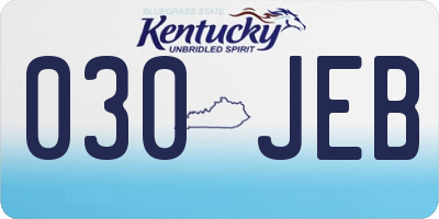 KY license plate 030JEB