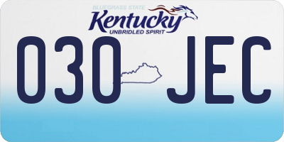 KY license plate 030JEC